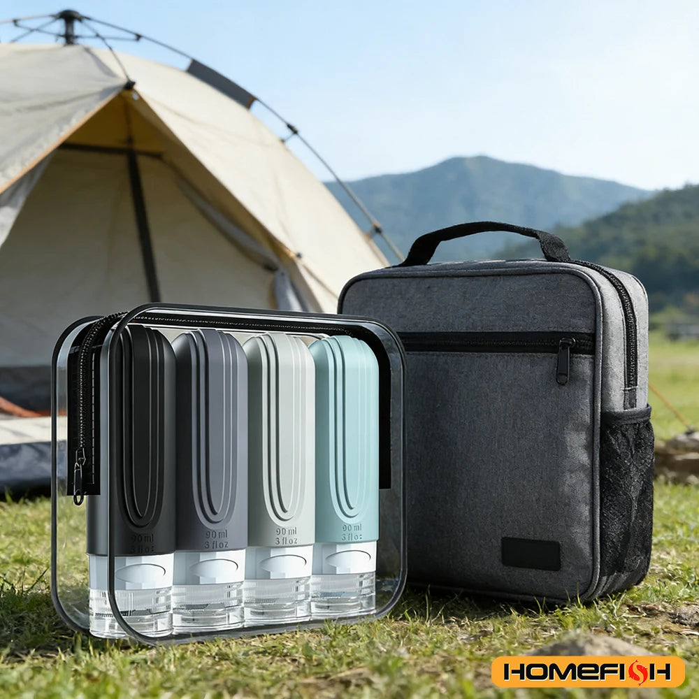 Silicone Travel Bottles Set – 90ml Leakproof Refillable Containers