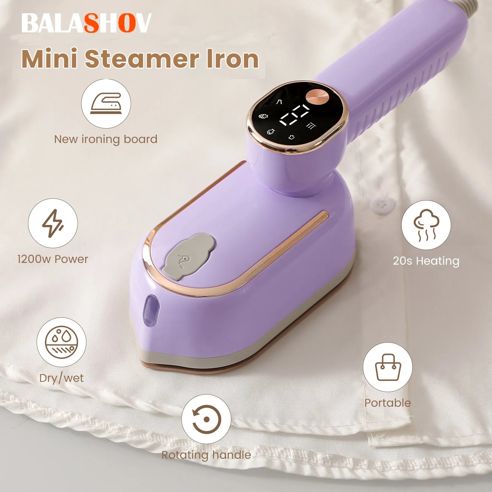 Portable Handheld Steam Iron – Wrinkle-Free Clothes in Seconds