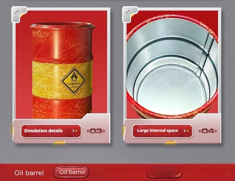 Miniature Oil Drum Model – Metal Desktop Decoration & Stationery Holder