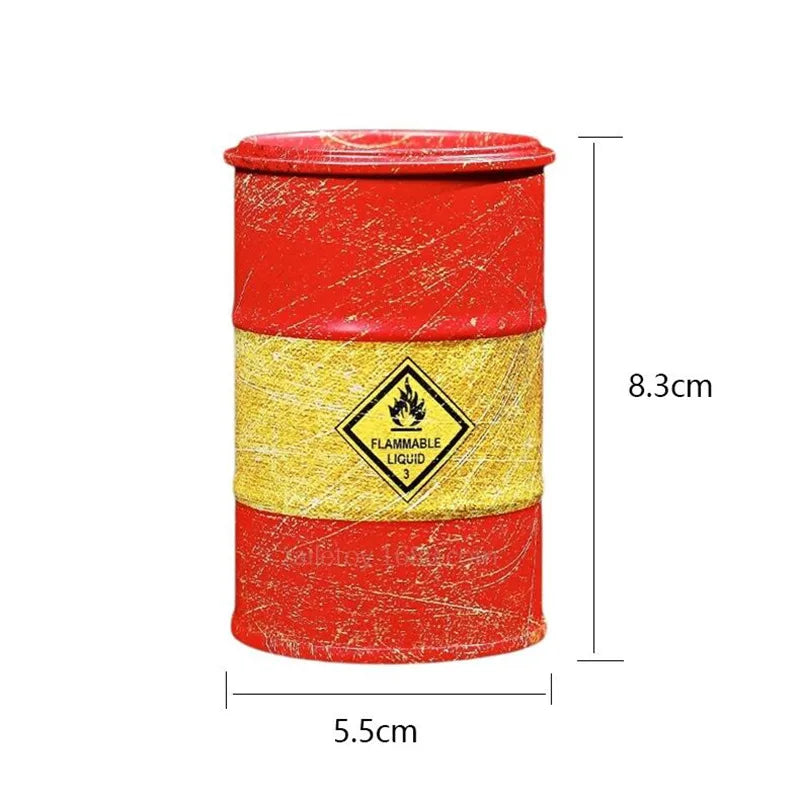 Miniature Oil Drum Model – Metal Desktop Decoration & Stationery Holder