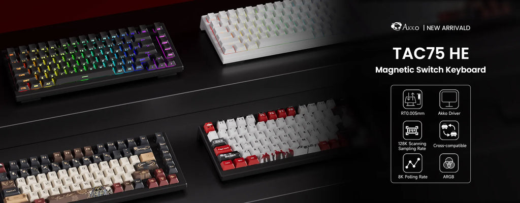AKKO TAC75-HE, Magnetic Switch Keyboard – 75% Gaming Keyboard with Rapid Trigger & 8K Polling