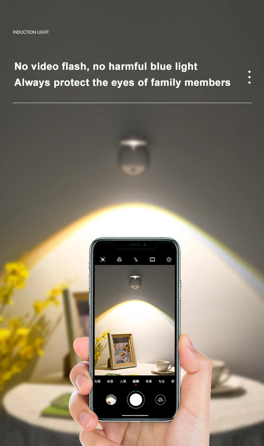 Rechargeable Motion Sensor Spotlight – 3-Color LED Indoor Light