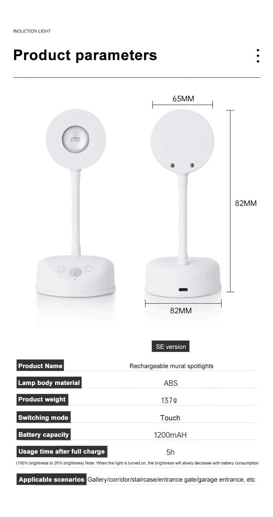 Rechargeable Motion Sensor Spotlight – 3-Color LED Indoor Light