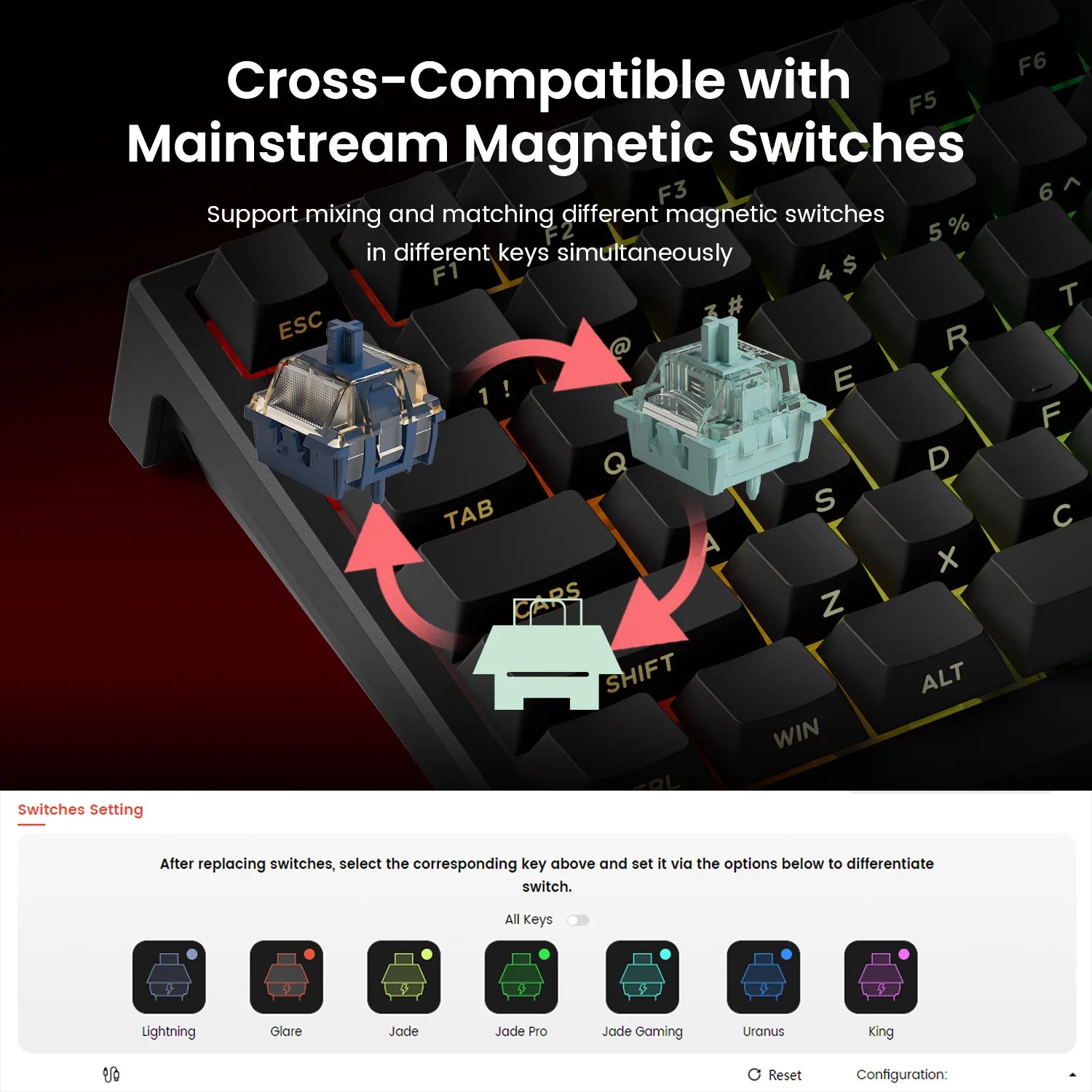 AKKO TAC75-HE, Magnetic Switch Keyboard – 75% Gaming Keyboard with Rapid Trigger & 8K Polling