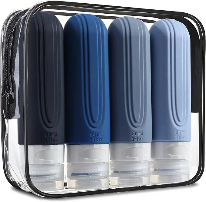 Silicone Travel Bottles Set – 90ml Leakproof Refillable Containers
