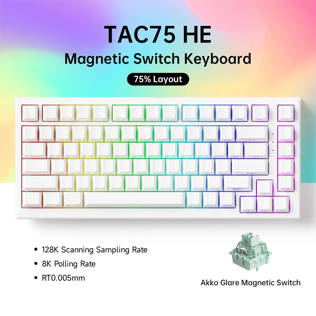 AKKO TAC75-HE, Magnetic Switch Keyboard – 75% Gaming Keyboard with Rapid Trigger & 8K Polling