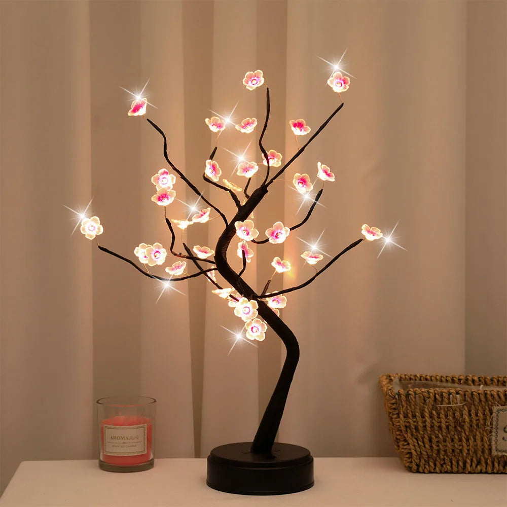 Cherry Blossom Bonsai LED Tree Lamp – Touch Sensor Night Light