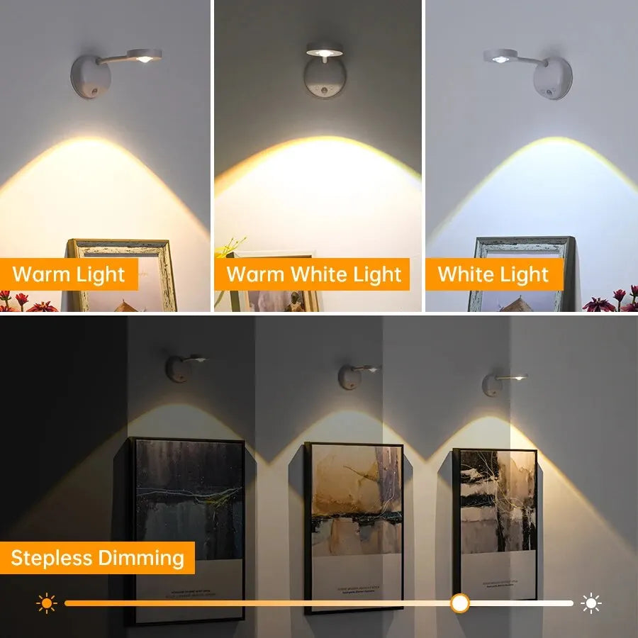 Rechargeable Motion Sensor Spotlight – 3-Color LED Indoor Light