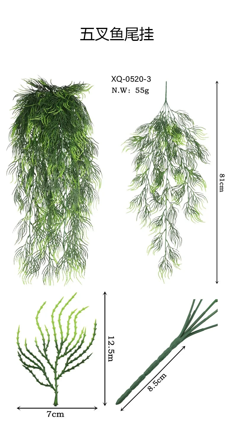 90cm Artificial Persian Fern Hanging Vine – Lush Plastic Leaf Garland for Home Decor