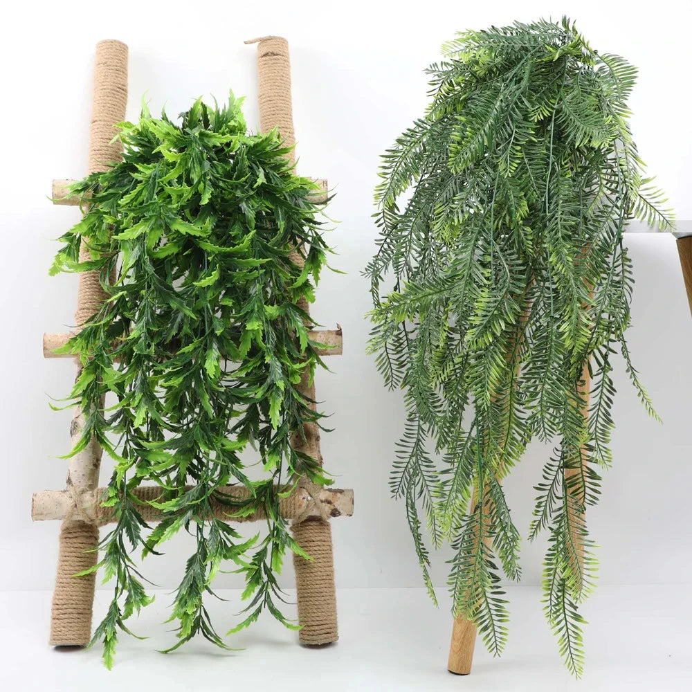 90cm Artificial Persian Fern Hanging Vine – Lush Plastic Leaf Garland for Home Decor