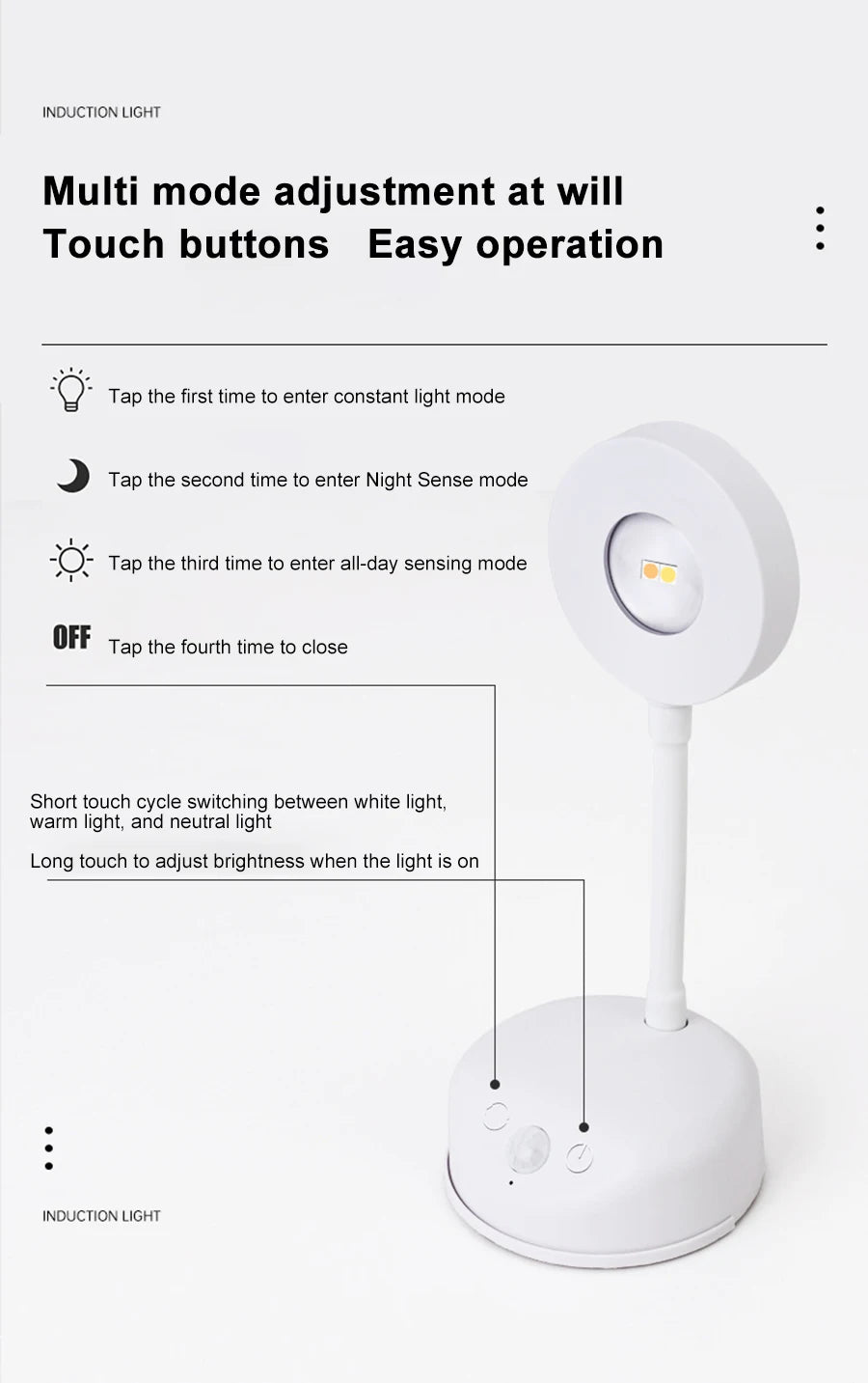 Rechargeable Motion Sensor Spotlight – 3-Color LED Indoor Light