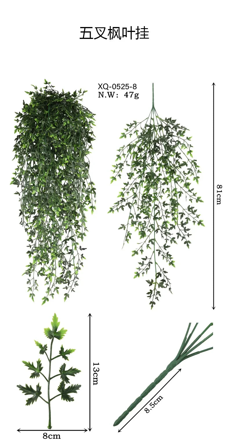 90cm Artificial Persian Fern Hanging Vine – Lush Plastic Leaf Garland for Home Decor