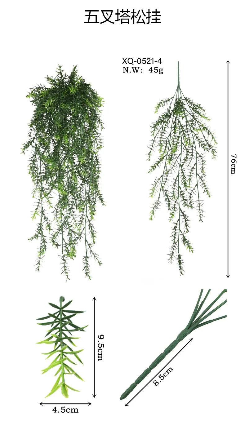 90cm Artificial Persian Fern Hanging Vine – Lush Plastic Leaf Garland for Home Decor