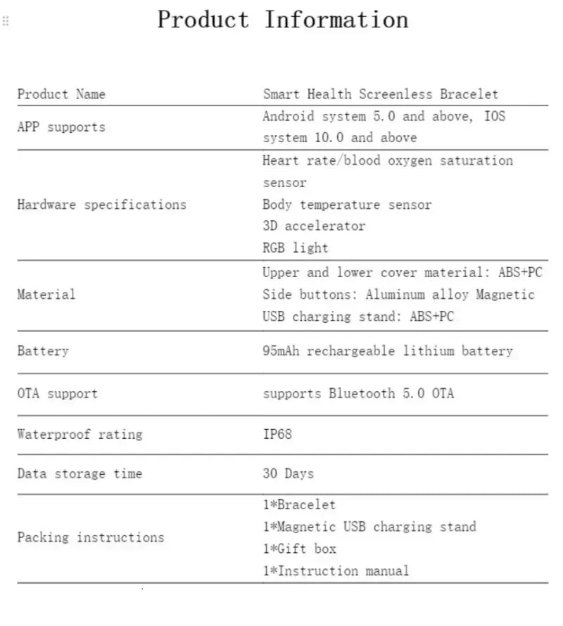 Smart Fitness Bracelet – Heart Rate, Blood Pressure & Sleep Monitor
