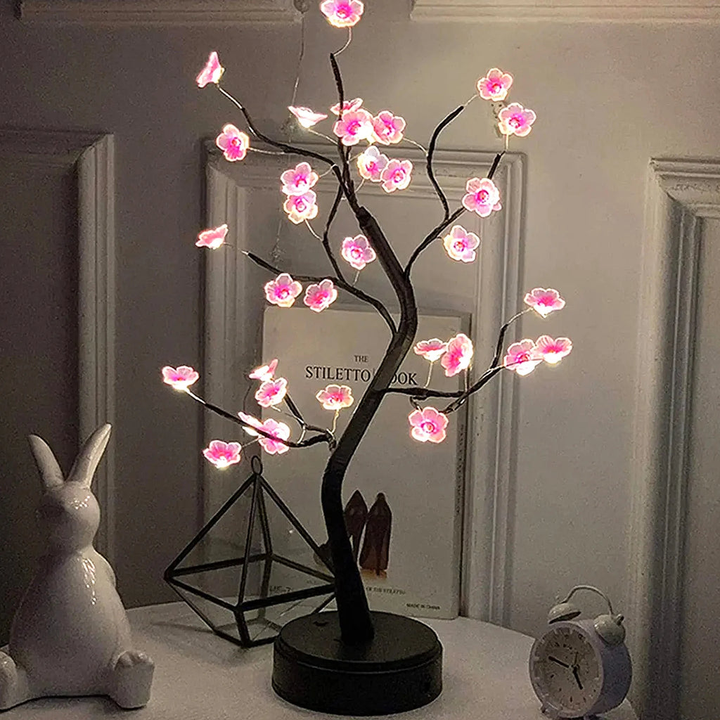 Cherry Blossom Bonsai LED Tree Lamp – Touch Sensor Night Light