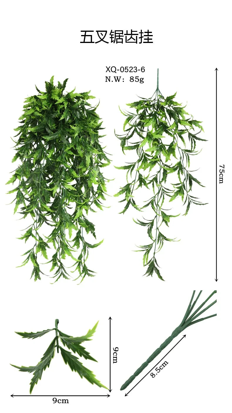 90cm Artificial Persian Fern Hanging Vine – Lush Plastic Leaf Garland for Home Decor