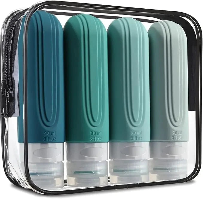 Silicone Travel Bottles Set – 90ml Leakproof Refillable Containers