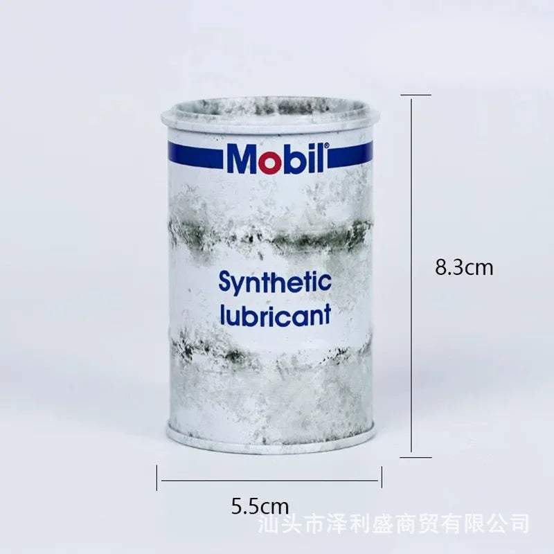 Miniature Oil Drum Model – Metal Desktop Decoration & Stationery Holder