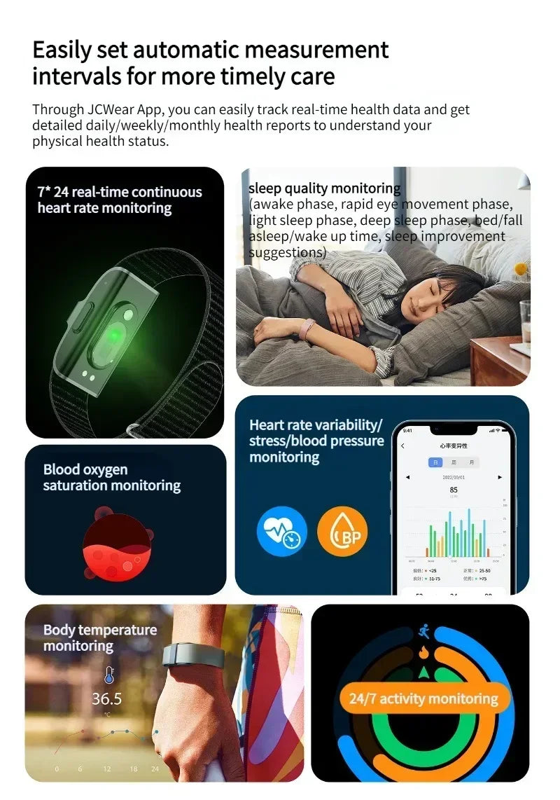 Smart Fitness Bracelet – Heart Rate, Blood Pressure & Sleep Monitor