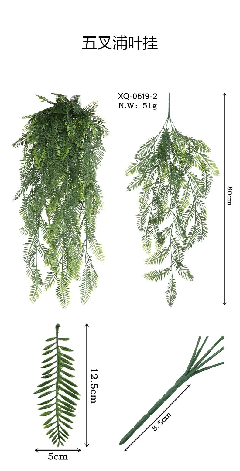 90cm Artificial Persian Fern Hanging Vine – Lush Plastic Leaf Garland for Home Decor