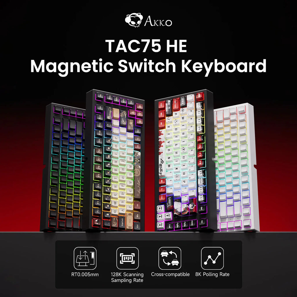 AKKO TAC75-HE, Magnetic Switch Keyboard – 75% Gaming Keyboard with Rapid Trigger & 8K Polling