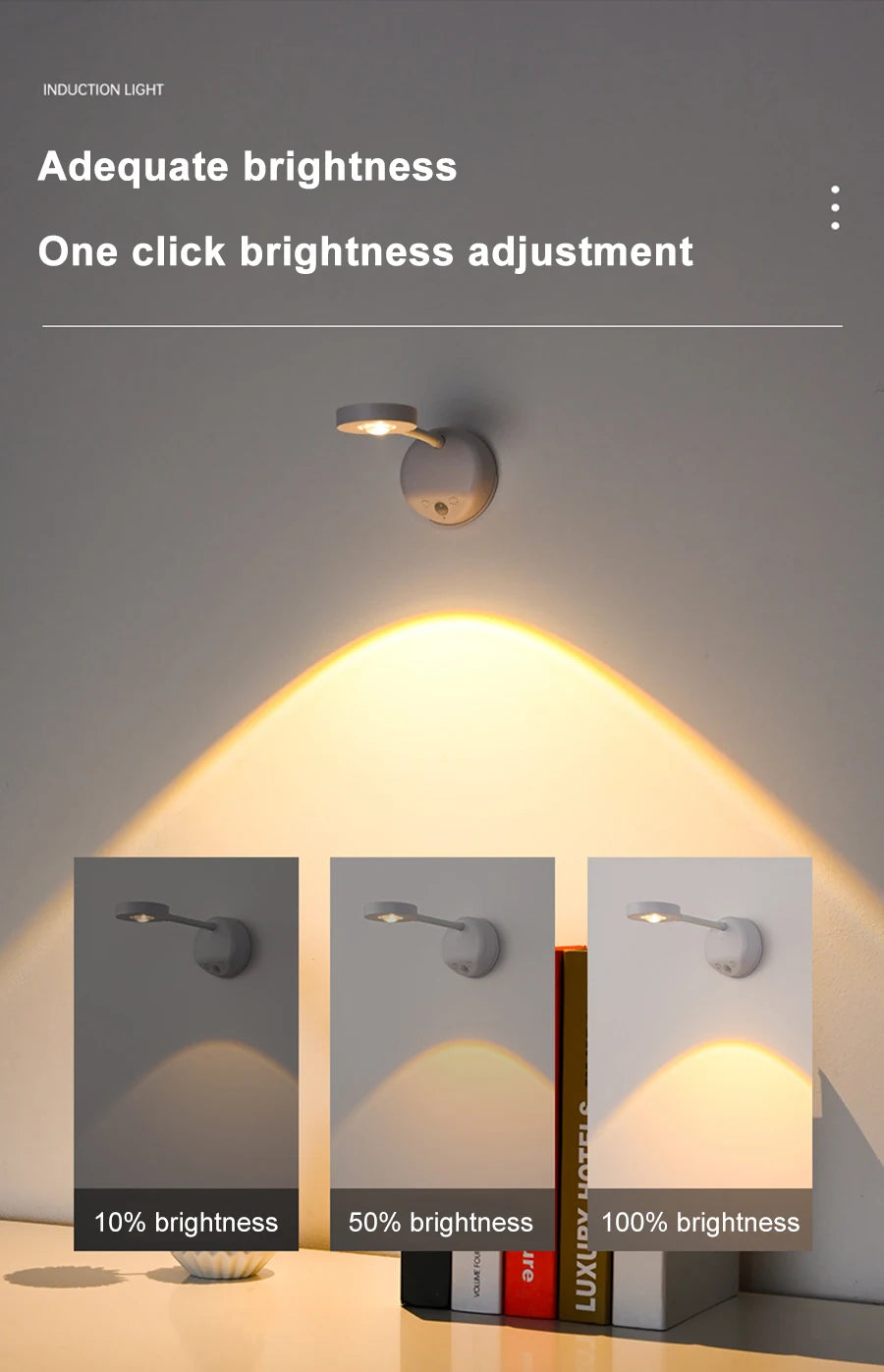 Rechargeable Motion Sensor Spotlight – 3-Color LED Indoor Light