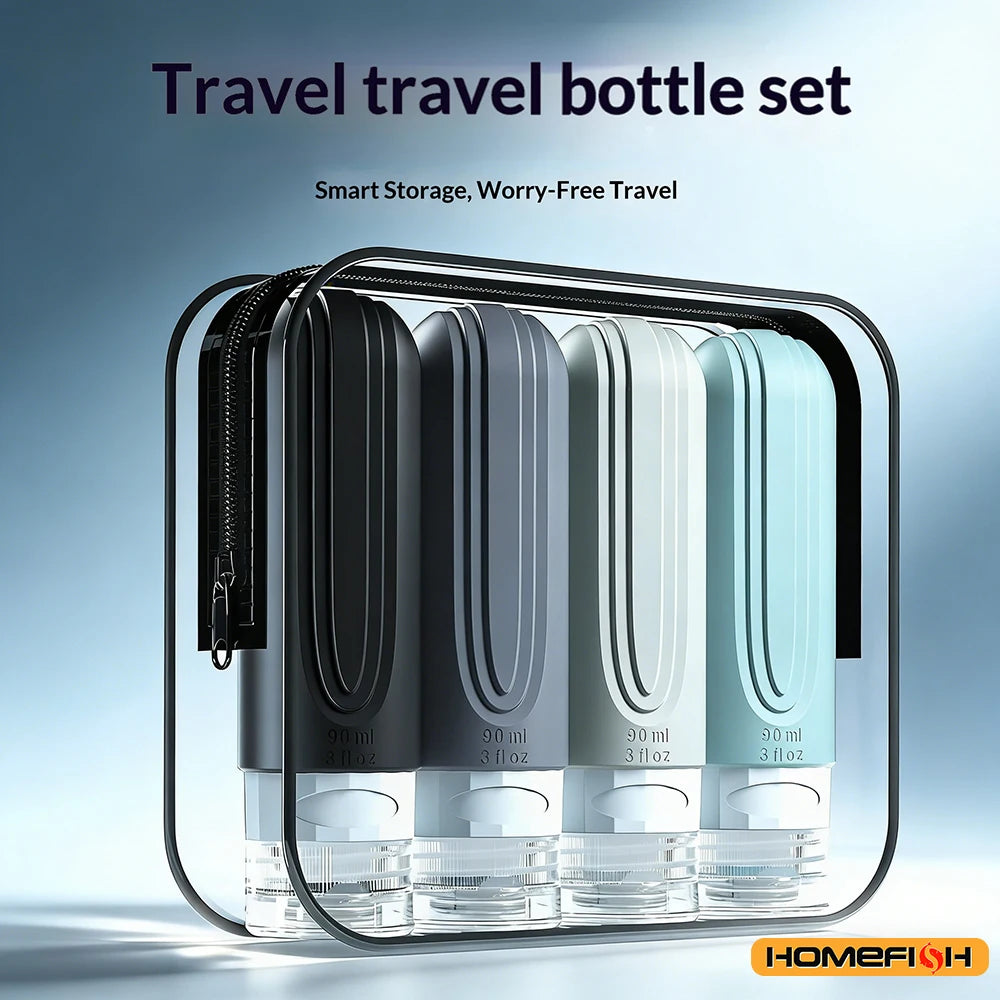 Silicone Travel Bottles Set – 90ml Leakproof Refillable Containers